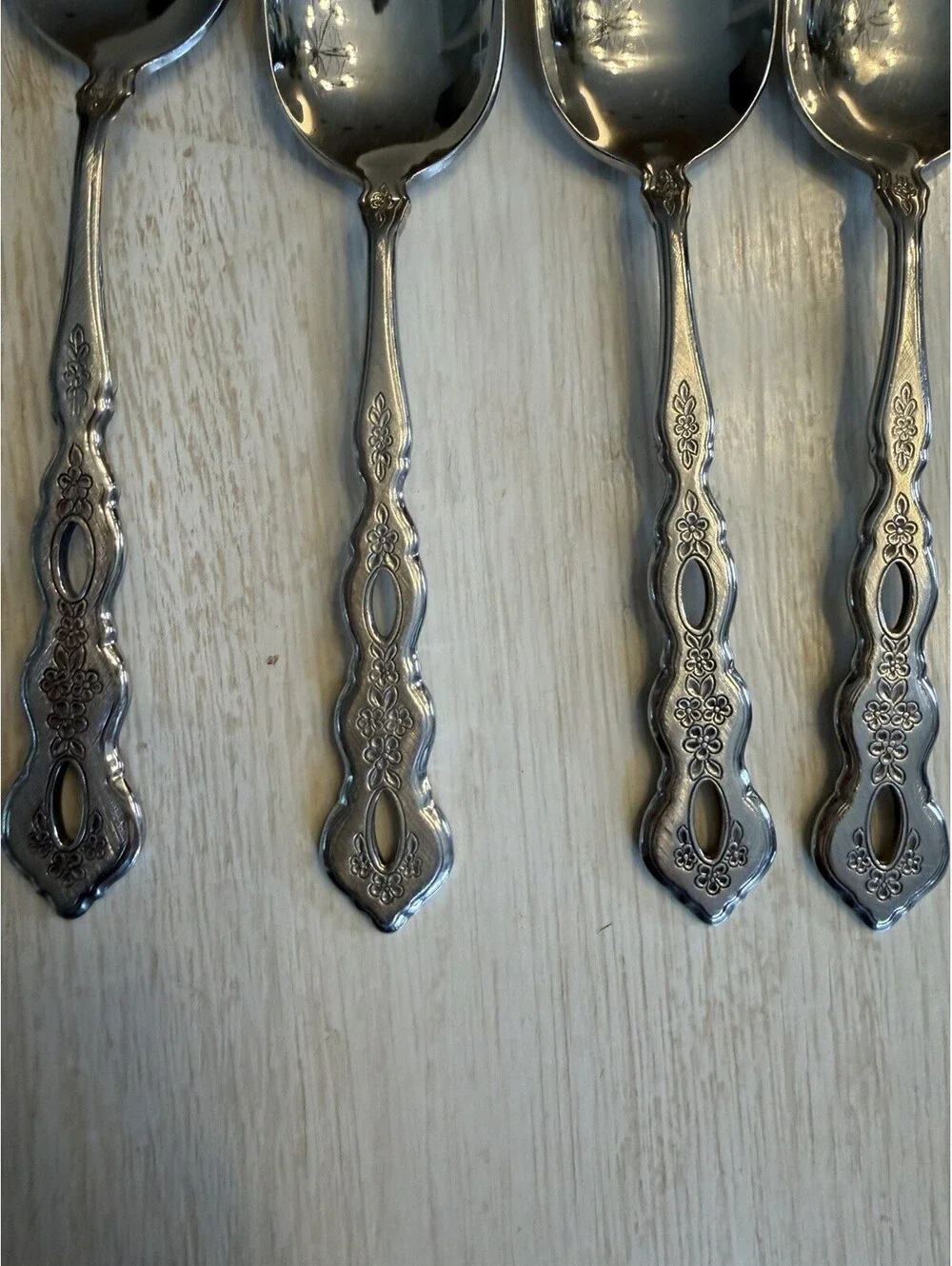 Oneida Community Fantasy Stainless Steel Pierced Furnished Flatware Lot Of 7 Car